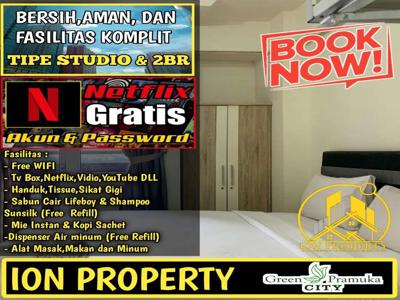 SEWA STUDIO HARIAN APARTEMEN GREEN PRAMUKA CITY FREE NETFLIX JAKPUS