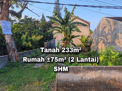 Tanah 233m² + Rumah 75m² 2L