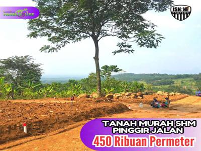 TANAH DIJUAL BU MURAH SHM 450 RIBUAN PERMETER PINGGIR JALAN