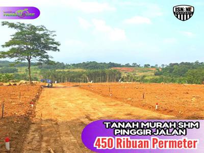 TANAH JUAL CEPAT MURAH SHM 450 RIBUAN PERMETER PINGGIR JALAN