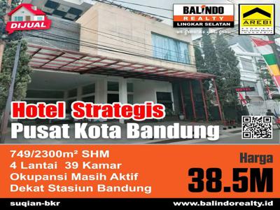 Dijual Hotel Aktif Di Tengah Kota Bandung Dekat Stasiun Bandung