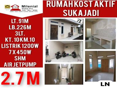 Dijual Rumah Kost Aktif Sukajadi Bandung