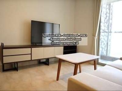 Disewakan Apartemen Gold Coast PIK 3BR, 113m2, Furnished, Sea View