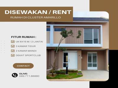 Disewakan rumah Cluster Amarillo, Gading Serpong