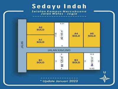 Kavling Sedayu Bantul Dijual, Legalitas SHM-P, 100 jt-an