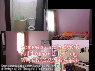 Sewa Homestay Yogyakarta Harian Bulanan Wisud Strategis AC 2KT Kelurg