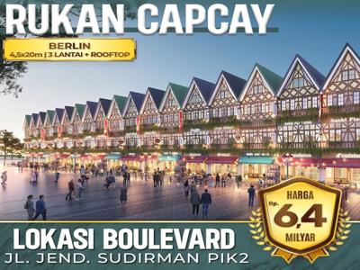 Dijual Unit Rukan Capcay Berlin Pik 2 Uk 4,5x20m 3 Lantai+rooftop
