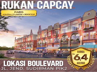 Dijual Unit Rukan Capcay Paris Pik 2 Uk 4,5x20m 3 Lantai+rooftop