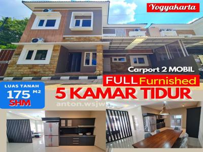 Rumah BARU 2 lantai FULL furnished Jl Kaliurang km 13 Lt 175 m2 SHM