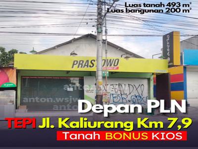 Tanah Jogja Depan PLN Bonus KIOS Jl Kaliurang Km 7,9 Lt 493 m² SHM