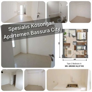 Apartemen Bassura City 2BR lantai rendah kosongan