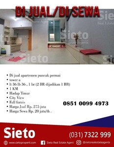 Di jual Apartement Puncak Permai Surabaya. Harga jual Rp. 275 juta
