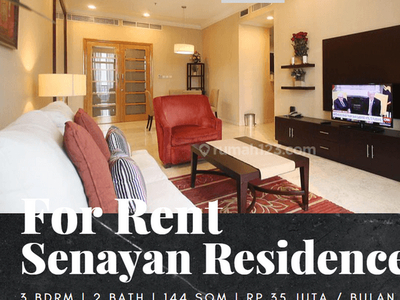 Disewakan Apartemen Senayan Residence 3 Bedroom Private Lift Furnished