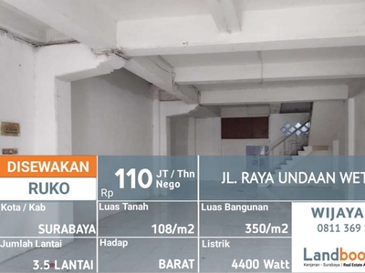 DISEWAKAN RUKO JALAN RAYA UNDAAN WETAN, SURABAYA