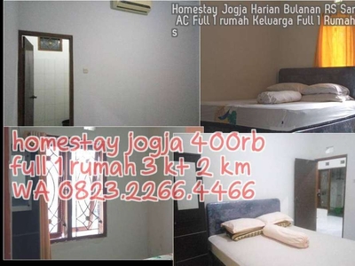 Homestay Jogja Harian Bulanan RS Sarjito 3KT AC Full 1 rumah Keluarga