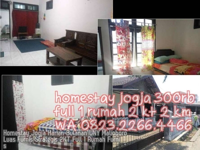 Homestay Jogja Harian Bulanan UNY Malioboro Luas Furnis Strategis 2KT