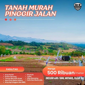 JUAL BU TANAH MURAH SHM 500 RIBUAN PERMETER PINGGIR JALAN