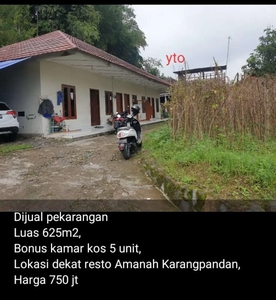 Jual tanah bonus kos2an lokasi Karangpandan lt 625mtr harga 800jt nego