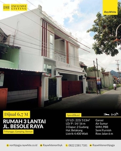 Rumah Mewah 3 Lantai Jl. Besole Raya (dekat Resto Banyumili).
