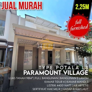 Rumah paramount village full furnished bebas biaya murah