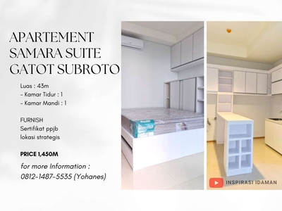 Apartement Samara Suite 43 mtr Gatot Subroto Terawat Furnish