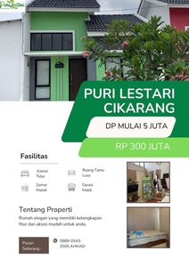 cluster di cikarang tanpa DP dan gratis angsran 1 tahun dapat AC