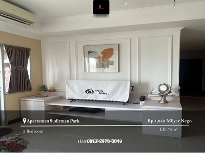Dijual Apartement Sudirman Park 3 BR Full Furnished Lantai Tinggi