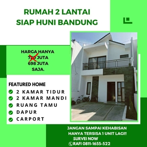 DIJUAL CEPAT RUMAH SIAP HUNI 2 LANTAI DEKAT LEMBANG