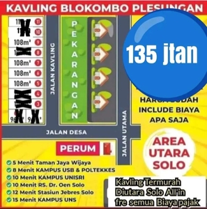 Dijual Kavling utara Mojosongo L: 108