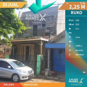 Dijual Ruko 2 Lantai Strategis Dekat Exit Tol di Madyopuro Malang