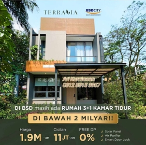 Dijual Rumah 2 Lantai Terravia, Cluster Adora di BSD City, Tangerang