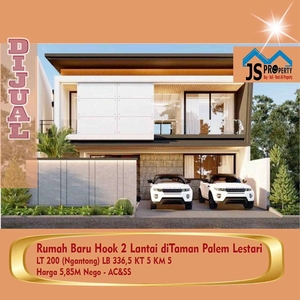 DIJUAL Rumah Baru Hook 2 Lantai diTaman Palem Lestari - AC&SS