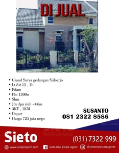 DIJUAL RUMAH DI GRAND SURYA GEDANGAN