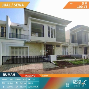 Lu1208 Disewakan Rumah Mewah 2 Lantai View Bagus di Araya Malang