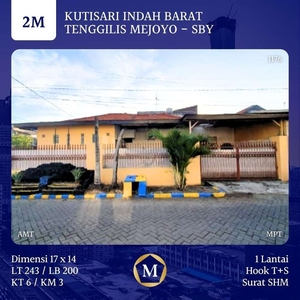 Rumah Hook 1 Lantai Kutisari Indah Barat Surabaya 2M Surat SHM