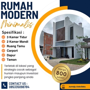 Rumah Mewah modern lokasi strategis di Kota Wisata Batu