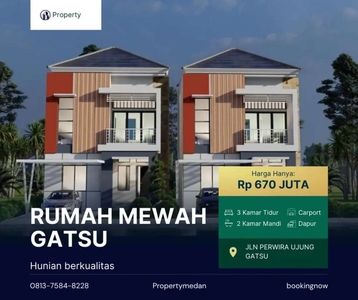 RUMAH MEWAH MURAH HALAMAN LUAS LOKASI GATSU