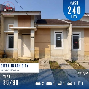 Rumah minimalis 2 kamar tidur di citra indah city