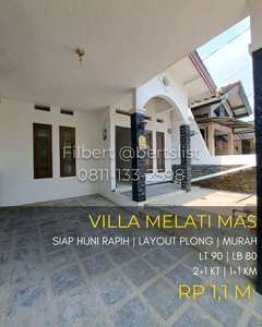 Rumah siap huni 90m2 rapih plong di Villa Melati Mas Serpong