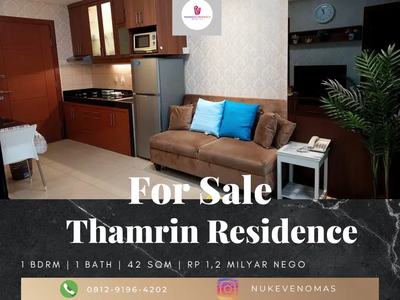 Dijual Apartement Type L Thamrin Residence 1 BR Furnished Bagus