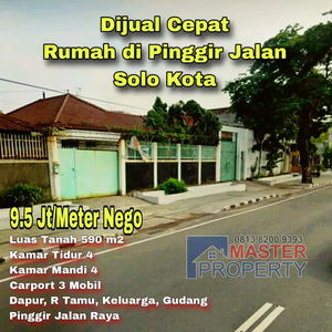 Dijual Cepat Rumah Murah Pinggir Jalan Raya Solo Kota
