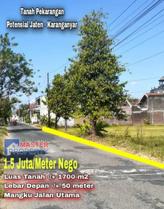Dijual Cepat Tanah Potensial Solo Timur Jaten Karanganyar Mangku Jalan