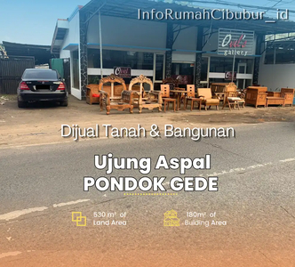 Dijual Tanah & Bangunan Pinggir Jalan Raya Hankam Pondok Gede