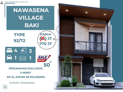 HUNIAN PREMIUM DEKAT SOLOBARU RUMAH 2LANTAI BARAT RS DR OEN SOLO BARU