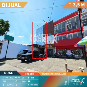 M023 Dijual Ruko Strategis Poros Jl.Sawojajar Malang Kota
