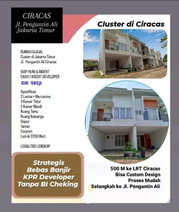 Rumah 2 Lantai Dkt Kantor Kecamatan Ciracas,Bisa Cicil Ke Developer