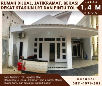 Rumah Jatibening Jatiasih Jatikramat, Rumah 1,5 Lt Siap Huni