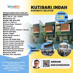 Rumah Kutisari Indah Surabaya, Baru, dekat UK Petra Ubaya, Gate TOL