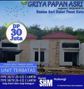 Rumah Modern di Griya Papan Asri Mojosari kredit tanpa KPR Bank