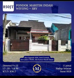 Rumah Pondok Maritim Indah Wiyung Surabaya Barat Semi Furnish Murah